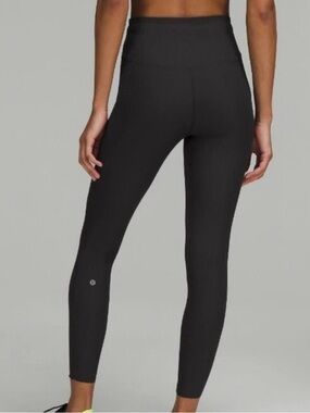 Lululemon Black Ribbed Base Pace HR Tight 25” Size 2